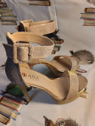 Zapatos de fiesta DANA tacón aguja oro/plata