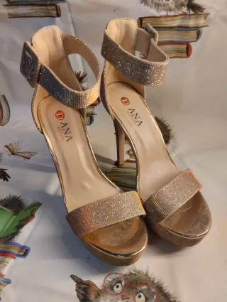 Zapatos de fiesta DANA tacón aguja oro/plata