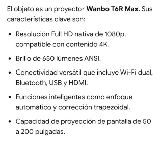Proyector Wanbo T6R Max Negro