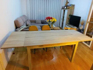 Mesa comedor extensible madera