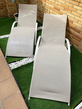 Tumbona Sillas Hamaca Terraza Piscina Blancas