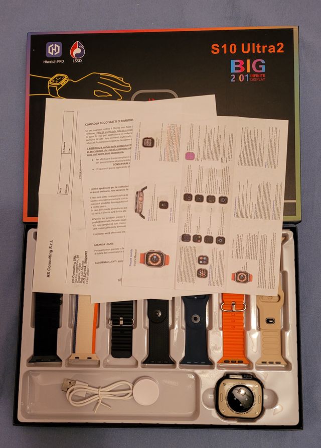 Smartwatch S10 Ultra2 Pro Hiwatch con 7 correas intercambiables