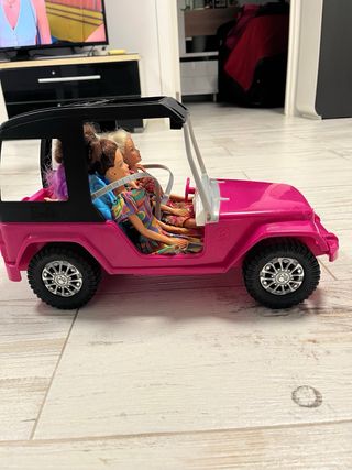 Coche Barbie Rosa con Muñecas