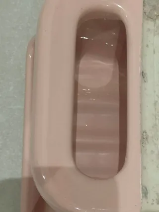 Lote baño vintage cerámica rosa.