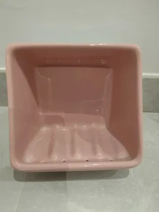 Lote baño vintage cerámica rosa.