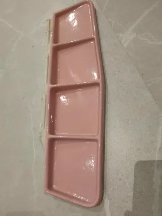 Lote baño vintage cerámica rosa.