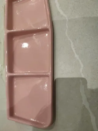 Lote baño vintage cerámica rosa.