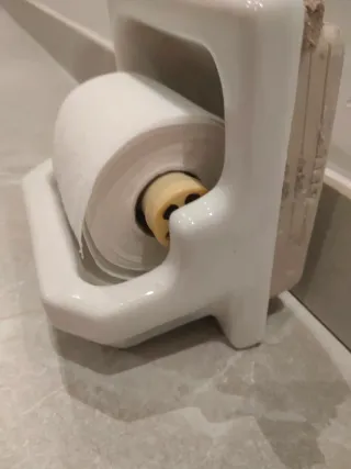 Lote baño vintage cerámica rosa.