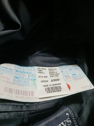 Americana Burberry Hombre Talla 56 Negra