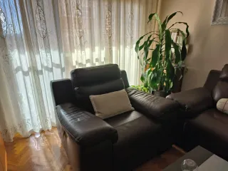 Sofá butaca individual de piel motorizado