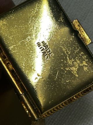 Cajita /Pastillero vintage dorado Micro mosaicos