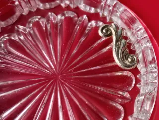 Caja de 6 Ceniceros de cristal con plata de ley