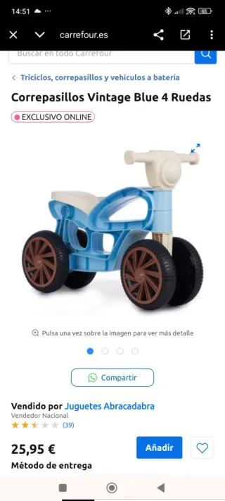 Bici correpasillos azul y beige