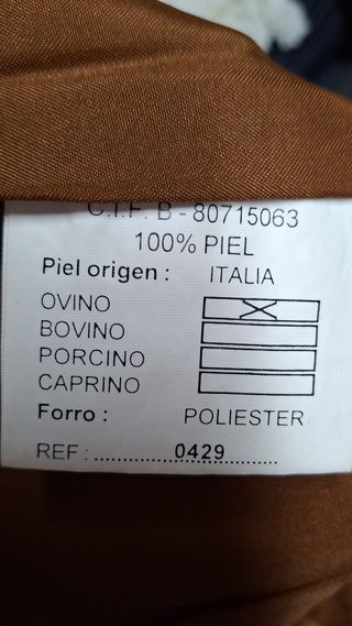 Falda cuero marrón, marca Facciaro, talla 38, 100%