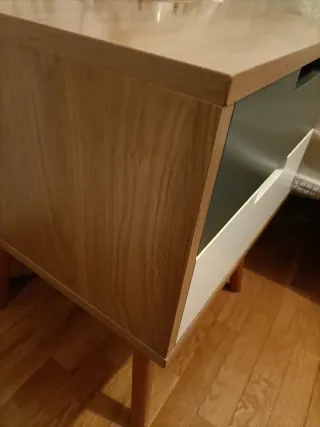 2 Mesitas de noche nórdica 2 cajones