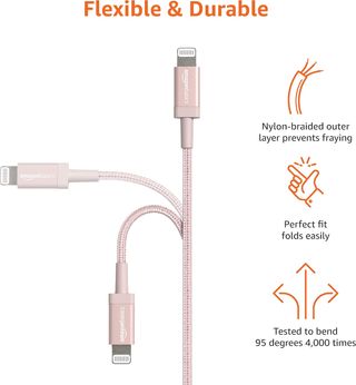 Amazon Basics - USB-C-auf-Lightning-Kabel, gefloch