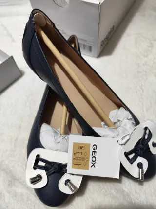 Manoletinas Geox Azul/Blanco Talla 37