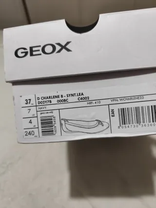 Manoletinas Geox Azul/Blanco Talla 37