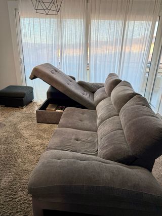 Sofá modular gris 3 plazas