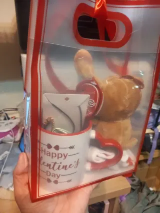 Regalo San Valentín Oso Peluche Taza