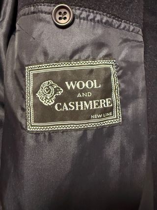 Abrigo caballero azul marino, lana y cachemir