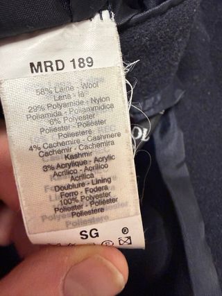 Abrigo caballero azul marino, lana y cachemir