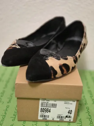 Manoletinas GLO Negro y Animal Print