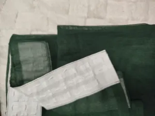 Juego 2 Cortinas Gasa Verde Transparentes