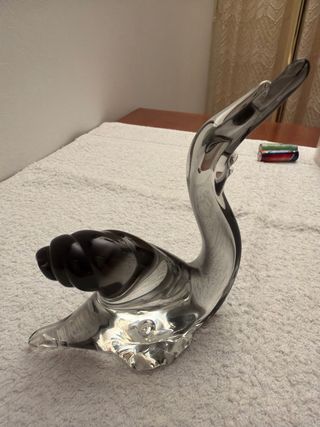 Figura cristal caracol Murano gris transparente