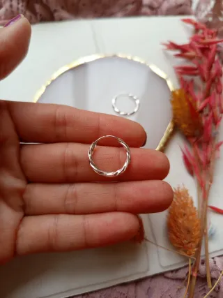 Aros trenzados plata de ley