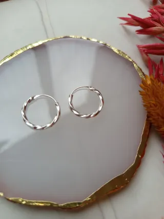 Aros trenzados plata de ley