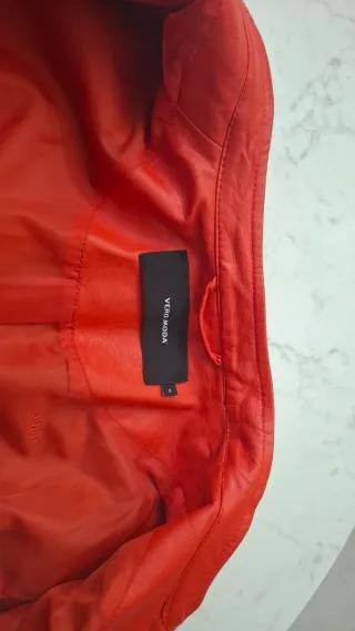 Giacca ecopelle rossa