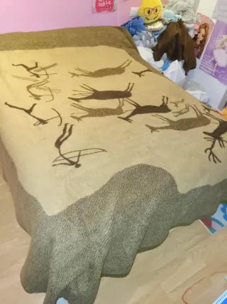 Manta Mora Beige y Marrón.