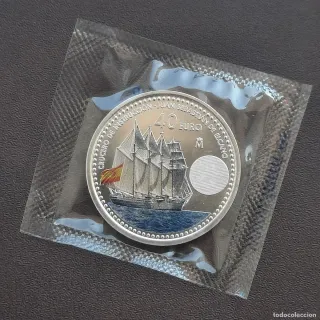 2 Monedas 40 Euro Crucero Juan Sebastián Elcano