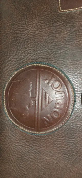 Portafolio de piel marrón Nobuck (vintage)