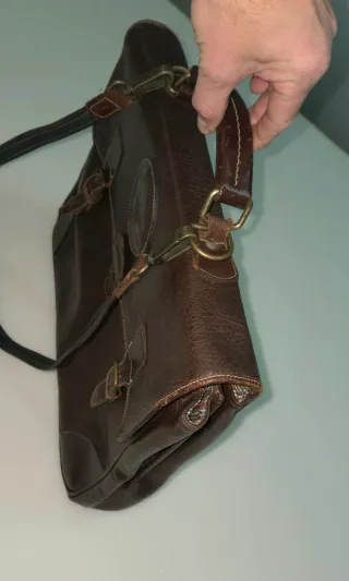 Portafolio de piel marrón Nobuck (vintage)