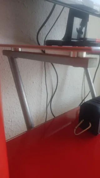 Escritorio Gaming/Oficina/Despacho Cristal Rojo