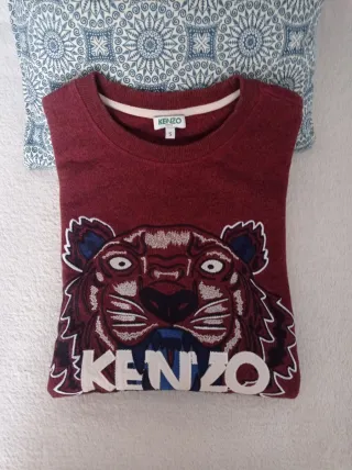 Sudadera Kenzo burdeos con Tigre.T-S