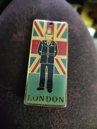 Chapa Vintage Londres Policía Union Jack