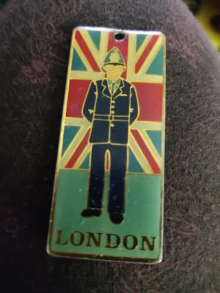 Chapa Vintage Londres Policía Union Jack
