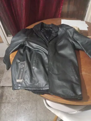 Chaqueta de piel Springfield negra