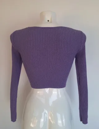 Camiseta punto crop top morado