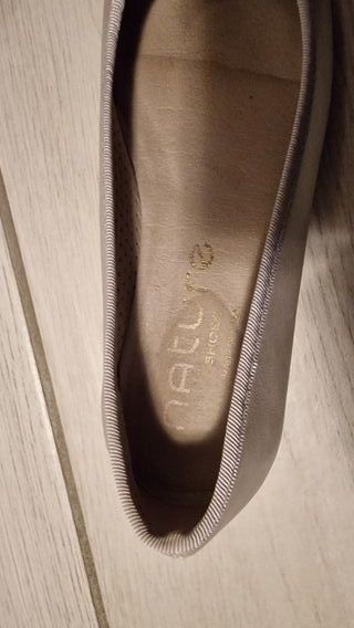 Ballerine Nature beige chiaro con fiori