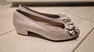 Ballerine Nature beige chiaro con fiori