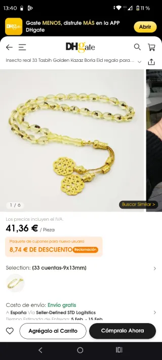 Collar de hormigas reales 33 cuentas