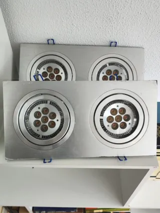 Aplique led Lámpara de techo doble plateada