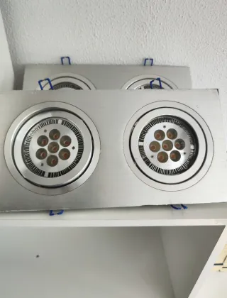 Aplique led Lámpara de techo doble plateada