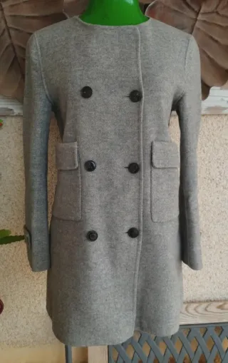 Abrigo Zara Woman gris talla S capotto casaco