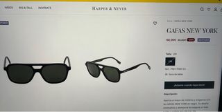 Gafas de sol aviador unisex negras.HARPER&NEYER