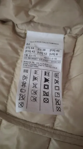 Piumino Benetton giallo